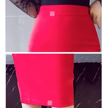 S-5XL Ženske duge suknje-olovka 2021 s visokim strukom Svakodnevne ljetne seksi suknje Tanka Crvena Ured za ženska Radna odjeća Plus Size Crna suknja