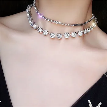 Novi modni identitet sjajan kristal gorski kristal donje ogrlica, lanac za ключиц temperament kratki lanac za vrat poklon