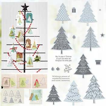Pečat za Božićno drvce i marke za rezanje metala za DIY Scrapbooking Galeriju fotografija, Uzorak papira Ručno čestitke Božićne marke