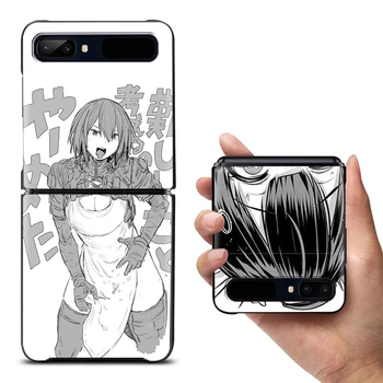 Anime Djevojka Crtani Japan je Slatka Za Samsung Galaxy Z Flip 3 5 G Crna Moderan Mobilni Tvrdi šok-dokaz Torbica za telefon Torbica
