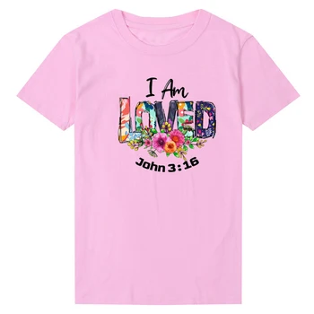 Ja volimo Ivan 3:16 Ženska majica sa kratkim rukavima Pamučnim Vjerska odjeća Crkvenu Grafički t-shirt je Isus Kršćanska majica uzročnu