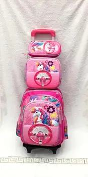 Dječja torba za kolica za školsku djecu Školski ruksak s kotačima Ruksak s kotačima za djevojčice Prometna kolica багажный ruksak