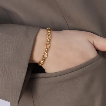 7 Prstenova Trendovski Modni Stil Zlatna narukvica-lanac za žene Jednostavne luksuzni nakit za žene Pribor u strmom stilu