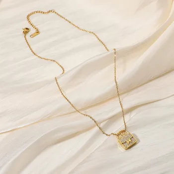 Europski i američki modni ogrlica klasični ogrlica sa torbicom za pisama napreduje francuska lako luksuzno ogrlica sa punim kubični cirkon