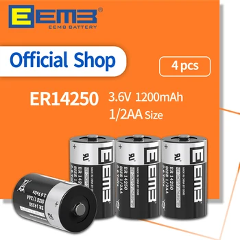 EEMB 4KOM ER14250 3,6 v Litij Baterija 14250 1200 mah 1/2 AA igračka za vodomjer Senzor Prozora, Alarm