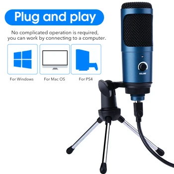 USB Kondenzatorski Mikrofon Metalni Ulaz Mikrofona za Igre Uživo Susret Konferencija Za Windows Laptop Кардиоидная uređaji studio Snimanje