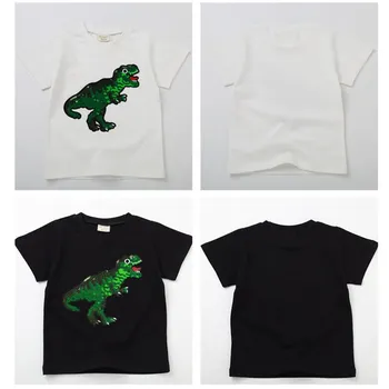 VOGUEON Ljetnim Dječaci Majica Čarobne Šljokice Dinosaura t-Shirt Dječje Casual Odjeću Kratkih Rukava Crtani Dinosaur Moderan Majice