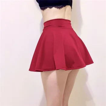 WOMENGAGA 2021 seyx topla bijela crna crvena mini-nabrane suknje trapeznog oblika Kawaii JK Slatka korejski djevojka ženske ženske suknje XJ8U