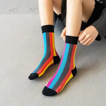 Zimske ženske čarape Harajuku trend boja, pamuk, ženske čarape sretne čarape univerzalne ulične čarape