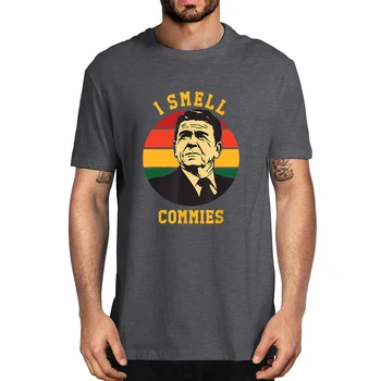 Pamuk Smiješno Ronald Reagan Osjećam miris komunisti Politički Humor Muška Novost t-Shirt Ženska Svakodnevni ulični odjeća Majice Harajuku Vrhovima