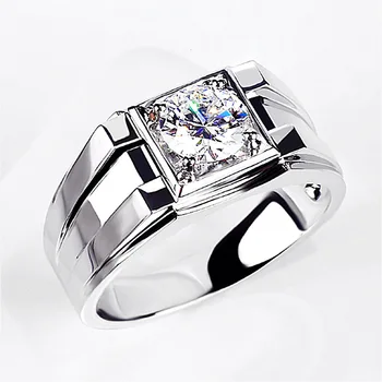 FUIHETYS Donje prsten 925 Srebrni nakit s dragim kamen Cirkon Otvoreni Prsten na prst za Vjenčanja, Zaruka, Pribor za stranke u rasutom stanju