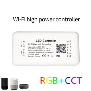 Tuya Wifi Pametan LED Kontroler RGB+CCT 6-pin Modul Trake Svjetla S bežičnom sjajnosti DC12-24V Rad s Alexa Google Assistant