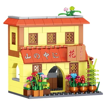 3 Stila Naruto Anime Kuća Ulični Blokovi Tijelo Puni Минифигурки Figurice Lutke Ramen Kuća Model Dječaci Poklone Igračke
