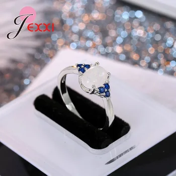Novi dolazak Višebojne Kubni Cirkonij Crystal 925 Sterling Srebra Prsten Na prst Za žene Ženska Stranka Vjenčani Nakit