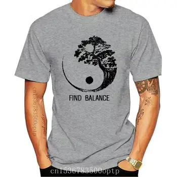 Novi Pronaći Ravnotežu Yin i Yang Drvo Verzija t-shirt Smiješno Crna Vintage Poklon Za muškarce i žene