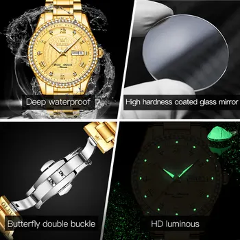 OLEVS Nove muške Automatski mehanički sat je Vodootporan sat s remenom od Nehrđajućeg čelika Gospodo mehanički sat Poslovne mens watch