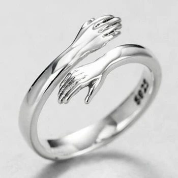 2021 Poklon za Valentinovo Ljubav Zagrljaje Otvoreni Prsten Klasicni Prsten Pismo Prst Prsten Unisex Podesiva Veličina Prstena Nakit Poklon