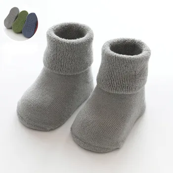 Čarape za novorođenčad Terry neklizajući čarape za novorođenčad Zimske tople debele čarape za djevojčice i dječaci, Monotono dječja odjeća i Pribor