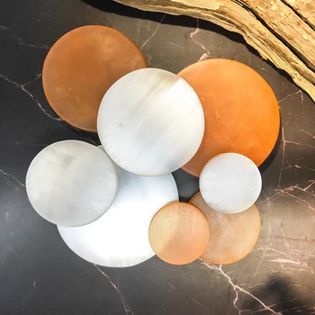 15 cm Prirodnog Selenit Cijele Bijela Narančasta Crystal Klatno Ukras Od Dragog Kamena Ploča Navoji Liječenje Energetske Bilance Meditacija