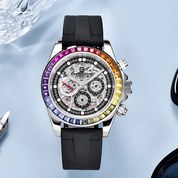 2021 Novi DIZAJN PAGANI Gospodo mehanički sat sa скелетом Rainbow krug Replika automatski satovi za muškarce Ručni sat ronioca safir