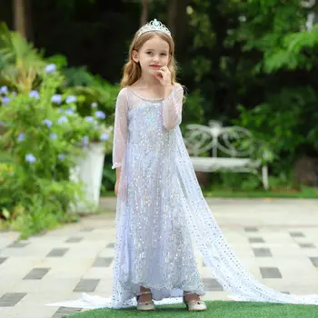 Disney Djevojka Elsa Haljina Djeca Cosplay Smrznuto 2 Elsa Odijelo Djeca Neobična Maskiranje Anna Rođendan Haljinu Princeza Odjeća