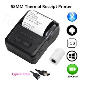 2-inčni Prijenosni Pisač za račune 58 mm Bežične Bluetooth termalni pisač Proizvođač Računa eStore Mini-Pisači fakture Imprimante 2000mA