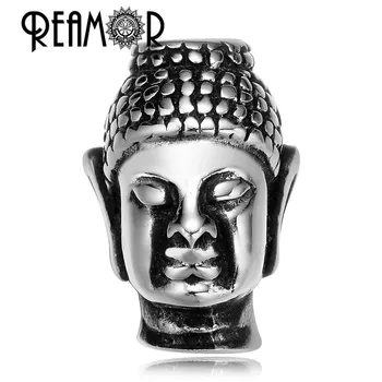 REAMOR Klasicni Бронзит Dragulj Perle, Narukvice od nehrđajućeg čelika Buddha Glavu Prirodni kamen Perle Protežu Narukvica Za muškarce DIY Nakit