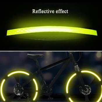 1 cm x 8 m, Bicikl Reflektirajuće Naljepnice Biciklizam Fluorescentno Светоотражающая Traka Biciklistička MTB Ljepljive Trake Zaštitna Dekor Naljepnice Pribor