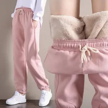 Ženske hlače su Čvrste s tie Jesen zima čipka-up Debele džepove Sportske hlače za svakodnevno nošenje