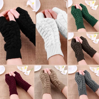 Pletene rukavice na полпальца Ženske tople zimske rukavice od meke vune za ruke, Rukavice za djevojčice Guantes Invierno Mujer Luvas
