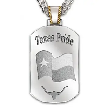 Američki Texas Geometrijski Uzorak Privjesak Ogrlica za Muškarce Šarm Modni Klizna Metalni Pribor Večernje Nakit veleprodaja
