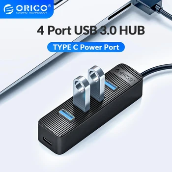 ORICO TWU3 4-portni hub USB 3.0 Priključak za napajanje tipa C Prijenosni RAČUNALA Računalna Oprema ABS USB razdjelnik USB3.0 OTG Adapter