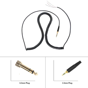 Spiralni kabel za slušalice s priključkom od 3,5 mm i 6.5 mm za slušalice Beyerdynamic DT 770 770PRO 990 990PRO