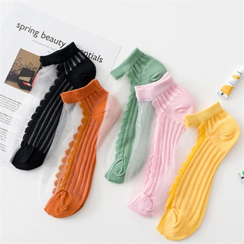 Ljetni prozirne prozračna ženske čarape elastičnog pamuka sa tankim vrhom Modni korejski kratke čarape svojim gležnjeva Za dame Novi dolazak