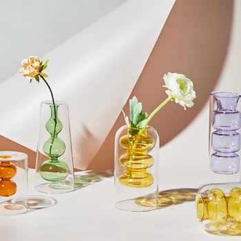 Skandinavski kreativne dekoracije za vaze od stakla u boji kreativno гидропонная bistra sušilica za cvijeće kućni ukras dnevnog boravka