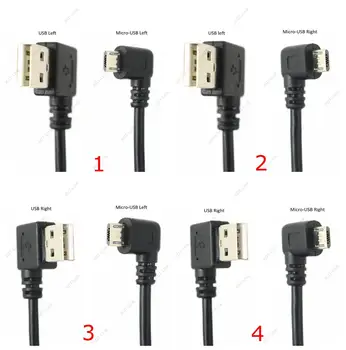 25 CM kraći od 90 Stupnjeva u Lijevi Gornji Kut USB 2.0 A iz muški na Micro USB B Muški Kabel Gornji Lijevi Kut Sinkronizaciju podataka i Produžni kabel za punjenje