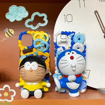 Torbica za mobilni telefon Doraemon s кремовым ljepilo Prikladno za iPhone 7/8P/X/XR/XS/XSMAX/11/12PRO/12 Zaštitni poklopac za par mobilnih Telefona