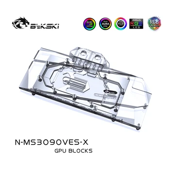 Blok za hlađenje vode grafičkog procesora Bykski za MSI Geforce RTX 3080/3090 VENTUS 3X 10 G/24 G OC, Vodeno hlađenje RGB/RBW punu pokrivenost ,N-MS3090VES-X