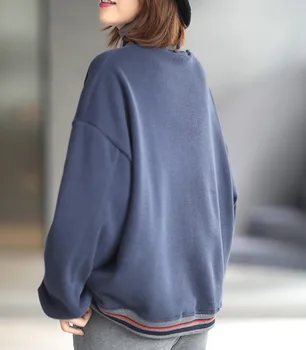 2021 Zima Novi Korejski stil Casual Slobodan za mršavljenje pokrivač Spajanje Prugasta водолазка Džemper na runo obloge Ženska zimska odjeća