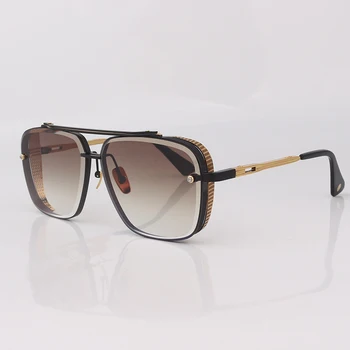 Crna i zlatna metalik okvira klasične sunčane naočale za muškarce modni trg pilot ženske sunčane naočale sa smeđim staklima