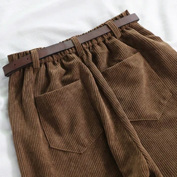 Lucyever Ženske samt široke hlače Berba Ravne hlače s visokim strukom Ženske 2021 Jesen Novi korejski Slobodne Svakodnevne hlače