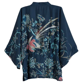 Ženske košulje Harajuku Осеннее donje kimono s po cijeloj površini Phoenix, rukav šišmiša, slobodan kardigan, bluza za odmor, Vanjska odjeća, ženska majice