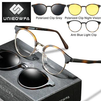 Okrugli magnet Isječak na Sunčane naočale Za žene Klasicni Polarizirane Naočale za noćni Vid, 3 u 1, Sunčane Naočale Za muškarce UV400 Optički naočale na recept