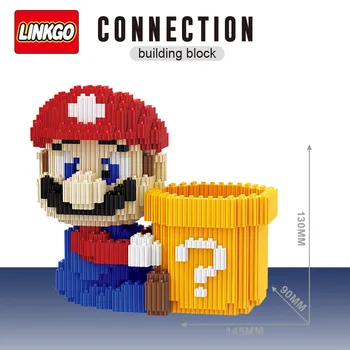 Super Mario Kreativni Držač za olovke Serija Građevinskih Blokova Zbirka Animacija modela Mario Razvojne Igračke Baby Darove