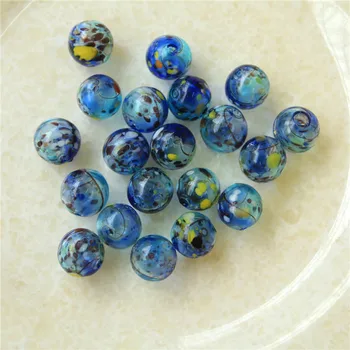 Minimalna narudžba 20 kom./lot 16 mm stars and stripes-plavi uzorak ispisa geometrija okruglog oblika, staklene perle DIY nakit naušnice/pribor za odjeću