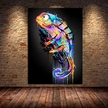 Sažetak Grafiti Životinje Platnu Slikarstvo Kameleon Wall Art Home Dekor Tisak Plakata Moderni Dnevni boravak Umjetničko djelo, Slika Bez okvira
