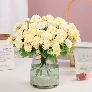 Umjetno Cvijeće Svila Maslačak Vjenčanje Bijele Ukrasne Poljsko Cvijeće Home Dekor Buket Pjena Zanatske Lažni Pokloni Cvijet