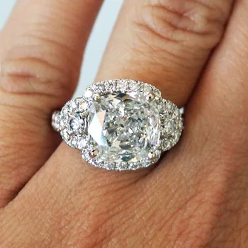 Huitan Temperament Slatke Ženske Prsten na Prst za Zaruka Vjenčanje Pribor Sjajna Crystal Kubni Cirkonij Modni Nakit